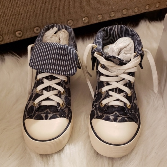 Coach Shoes - Coach Bonney Denim Foldable Sneakers